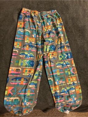 Hand Sewn by Grandma -  Gray Camper Print Pajama Pants - Multicolor